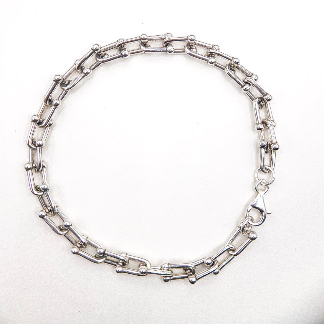 Big Double Link Silver Bracelet