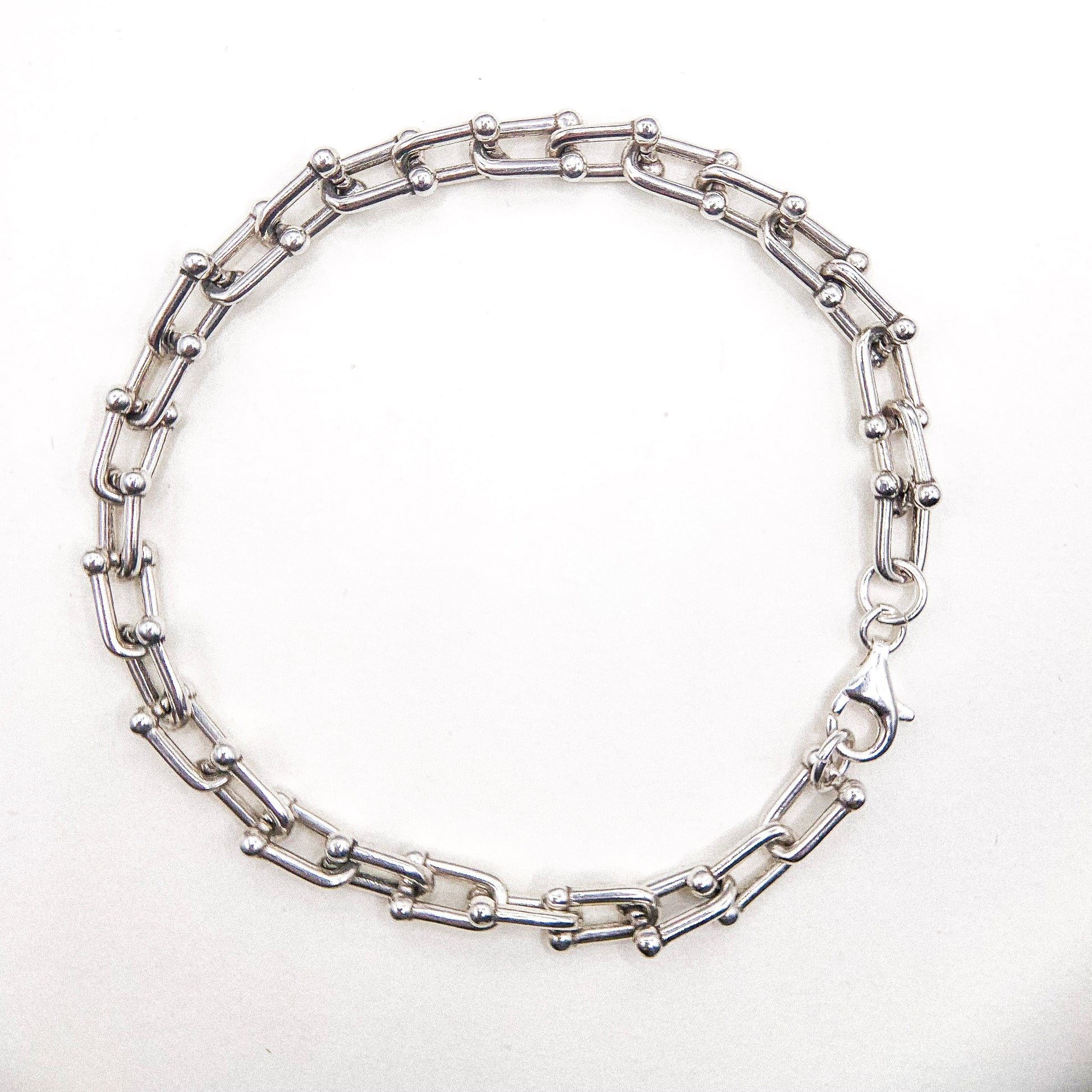 Big Double Link Silver Bracelet