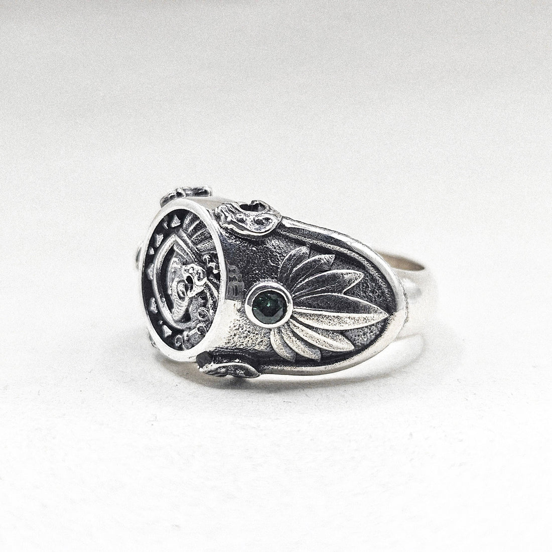Ancient Warrior Coin Silver Ring
