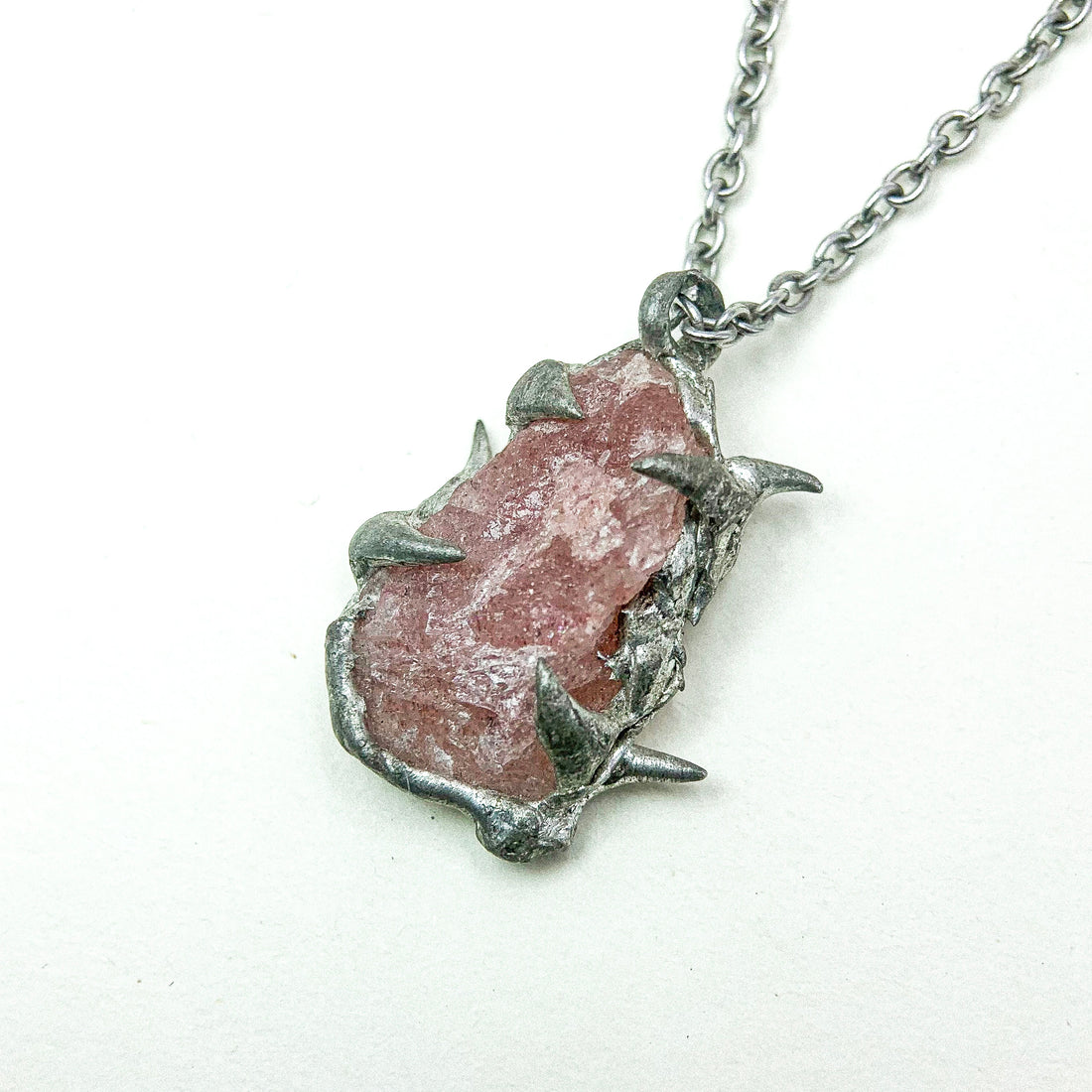 Rose Quartz Silver Pendant