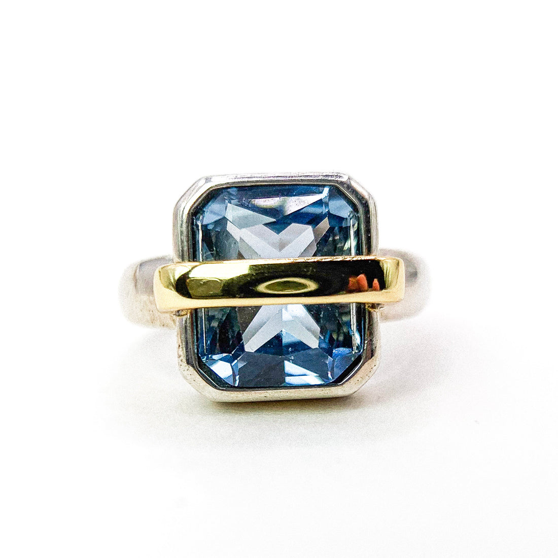 CZ Blue Silver Ring