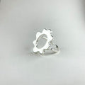 Open Oval Flower Silver Ring