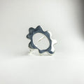 Open Oval Flower Silver Ring — detail view