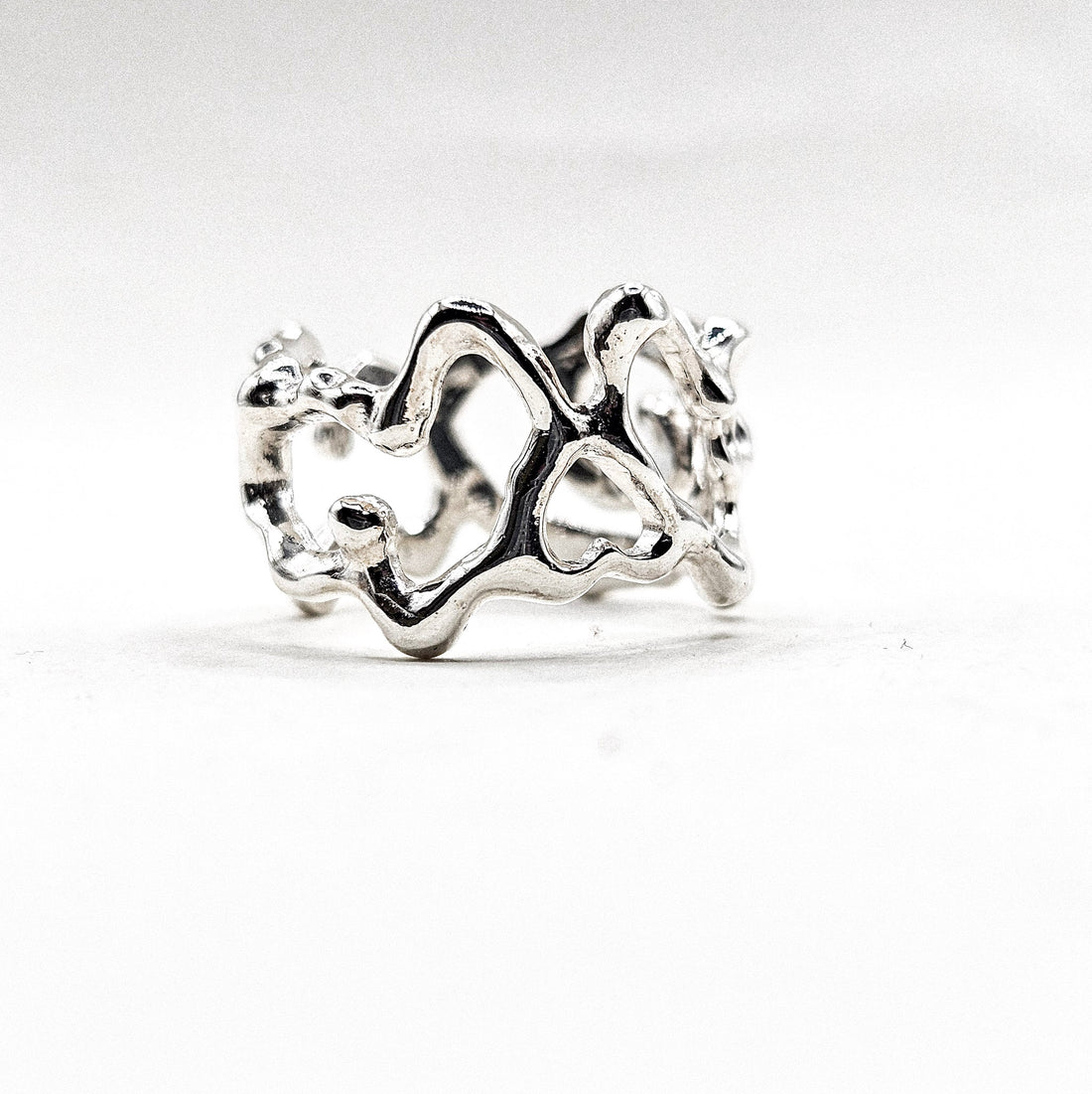 Molten Spiral Silver Ring