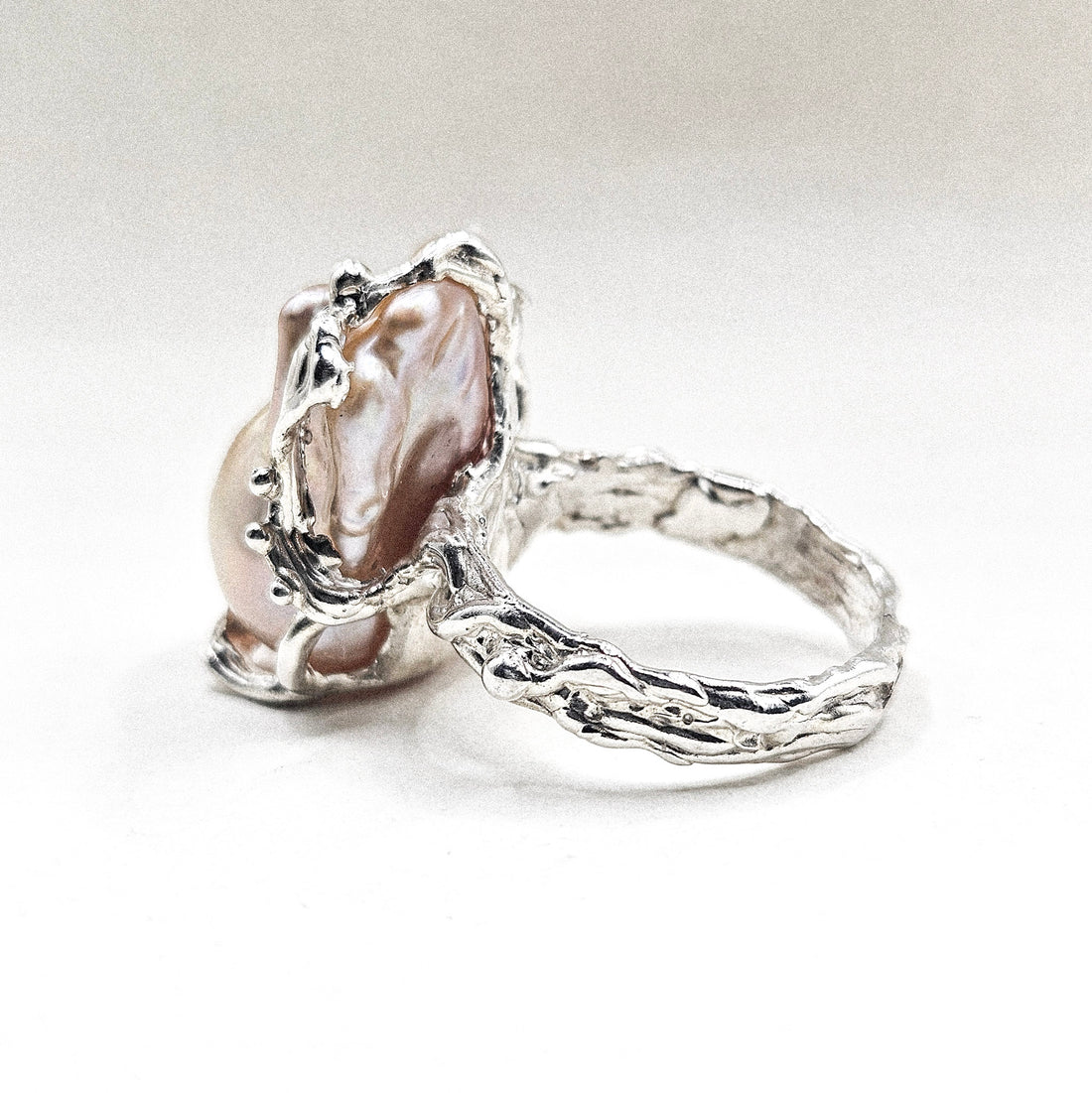 Baroque Pearl Silver Ring