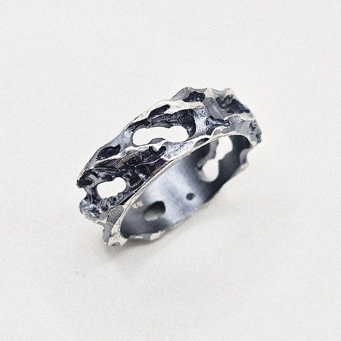 Coral Skeleton Silver Ring