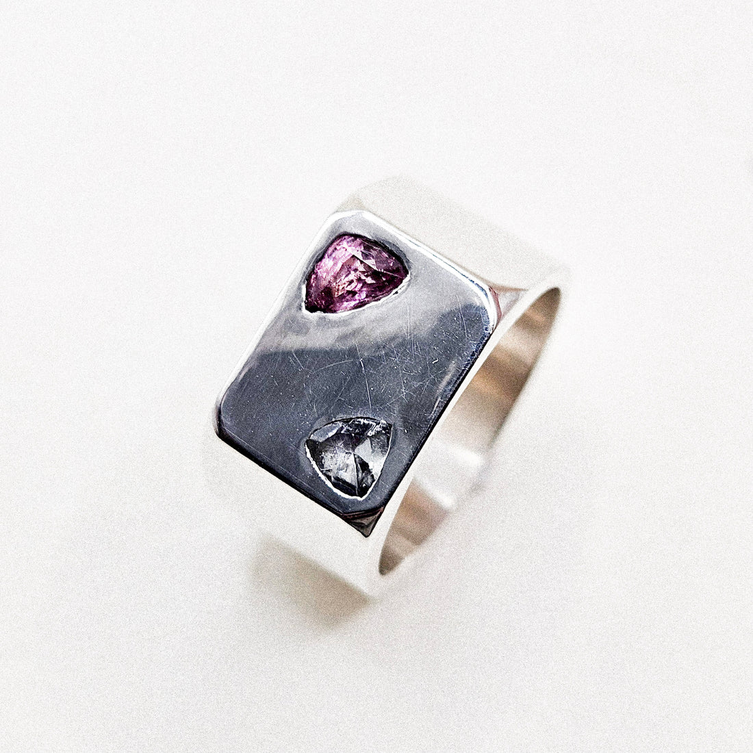 Sapphire Signet Silver Ring