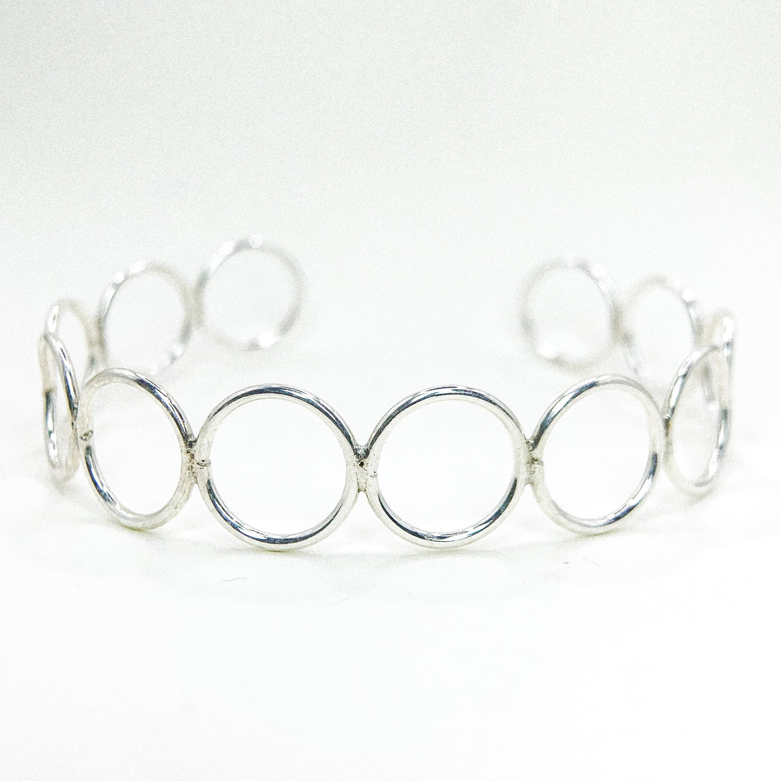 Multi Circle Silver Bangle