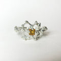 Citrine Flower Silver Ring