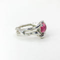Pink Tourmaline Silver Ring — detail view