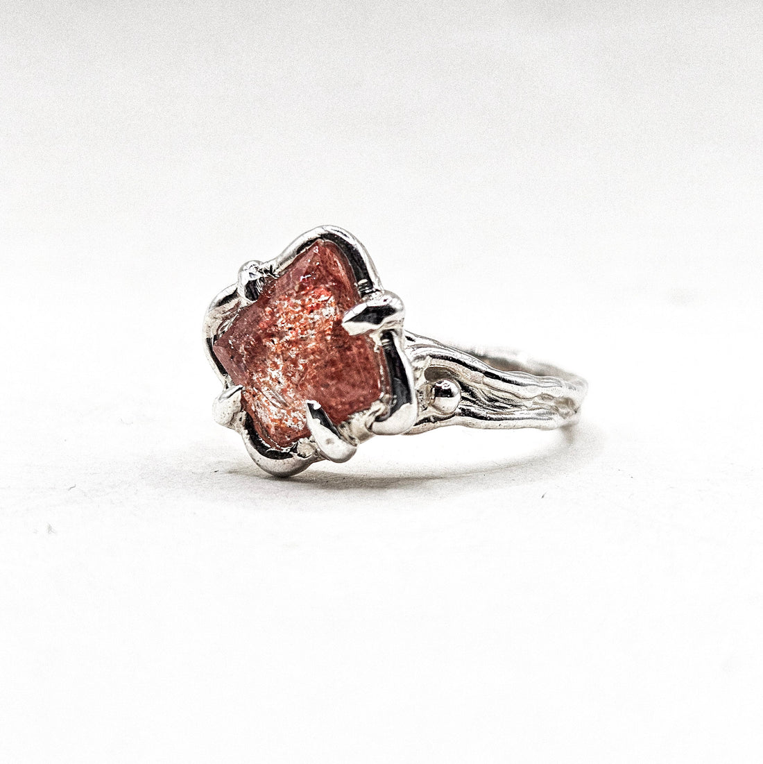 Sunstone Rhombus Silver Ring