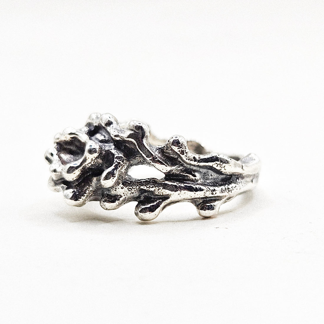 Flower Leaf Silver Ring