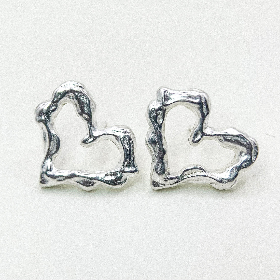 Big Heart Silver Es Ear Stud
