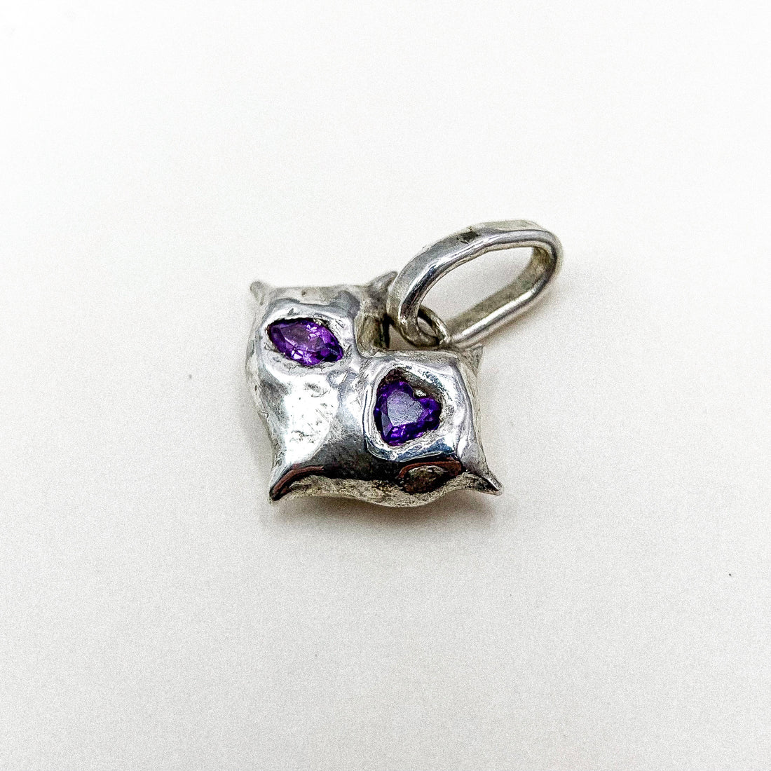 Amethyts Heart Silver Pendant