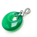 Green Jade Drop Jade Silver Pendant — detail view