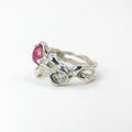 Pink Tourmaline Silver Ring — detail view