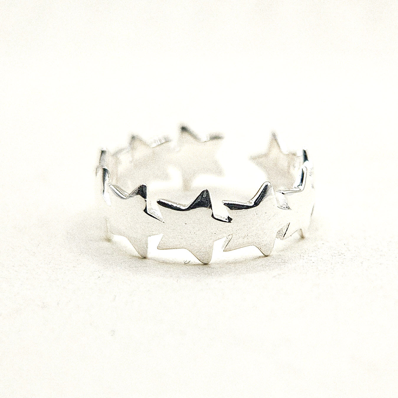 Open Multi Star Silver Ring