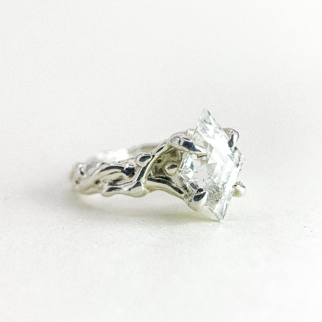 Single Herkimer Silver Ring