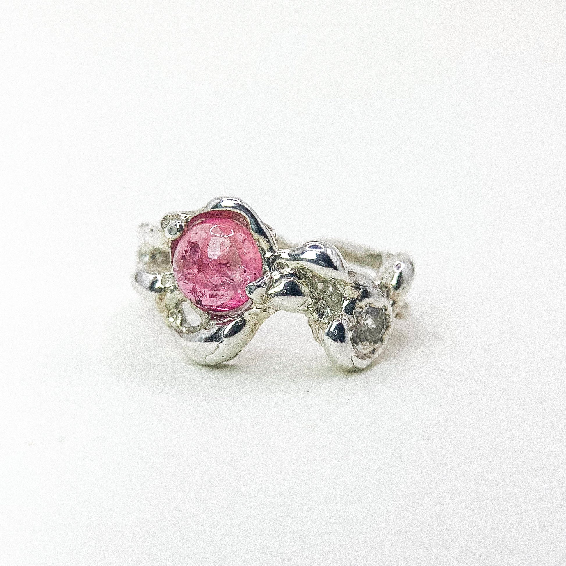 Pink Tourmaline Silver Ring