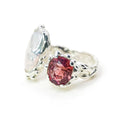 Open Pearl Spinel Silver Ring — detail view