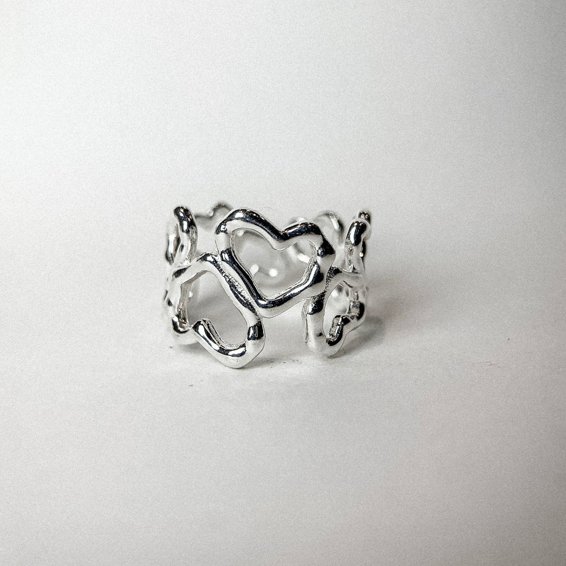 Organic Heart Silver Ring