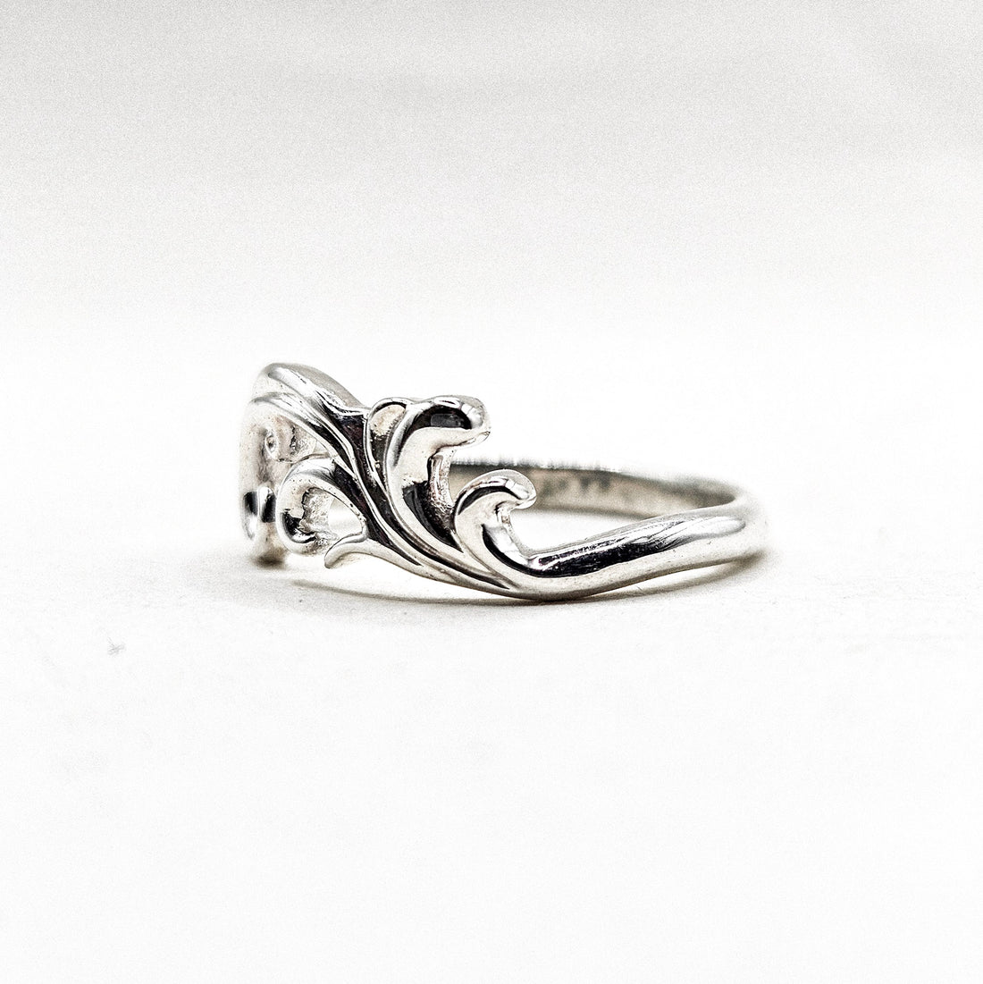 Pewter Floral Silver Ring