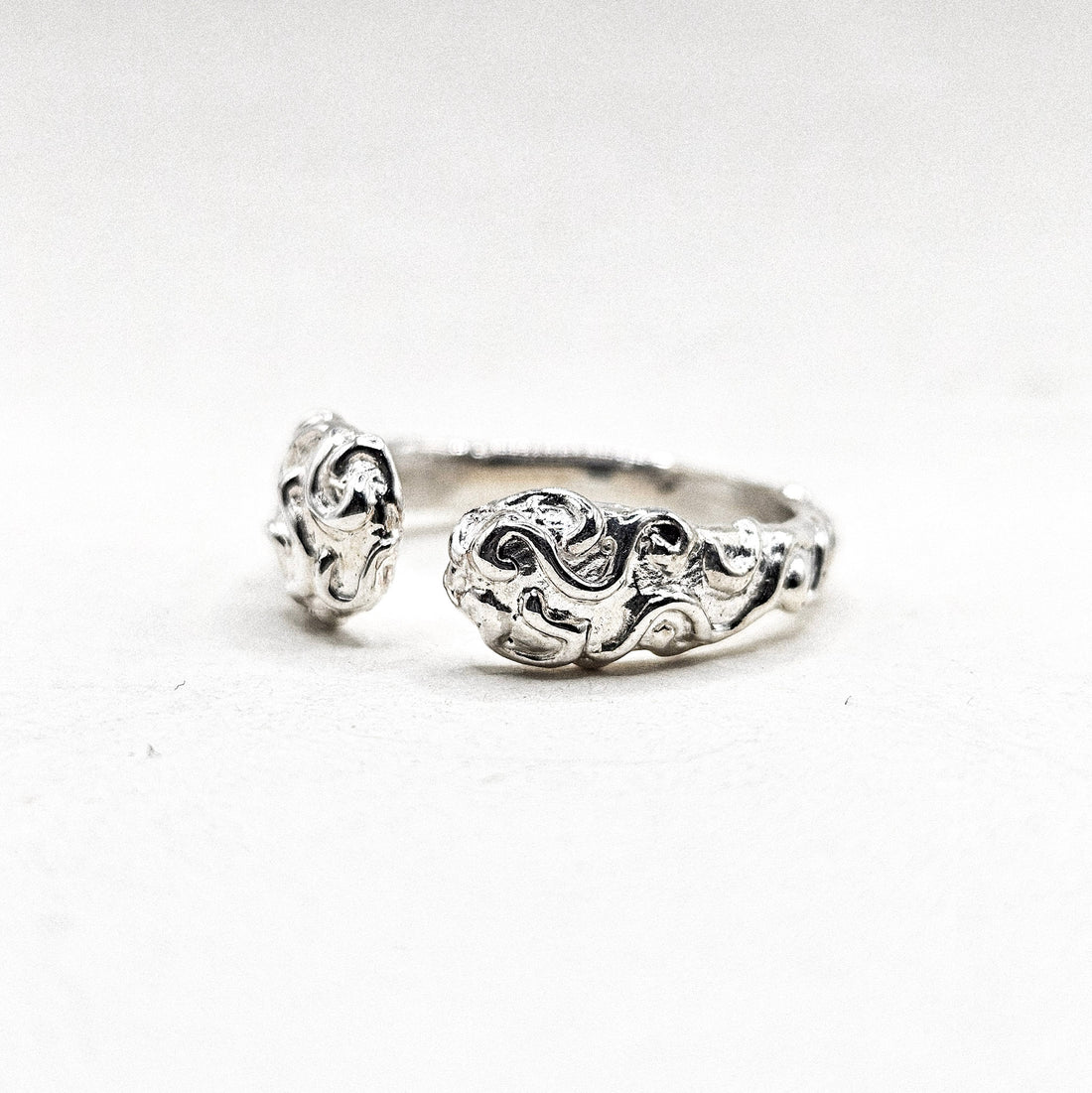 Open Texture Silver Ring