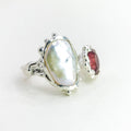 Open Pearl Spinel Silver Ring — detail view