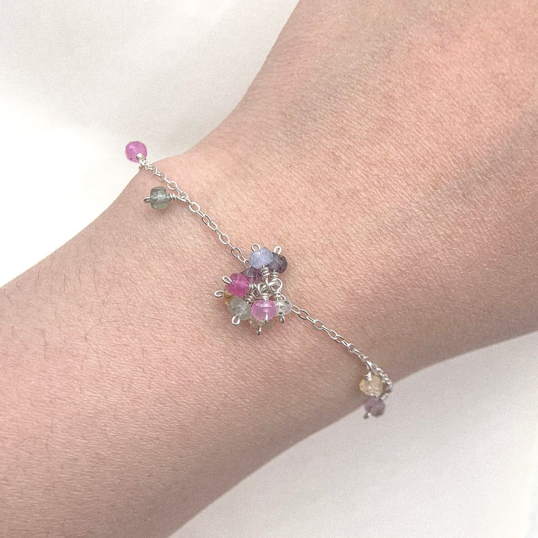 Sapphire Bloom Silver Bracelet