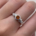 Citrine Rustic Silver Ring — detail view