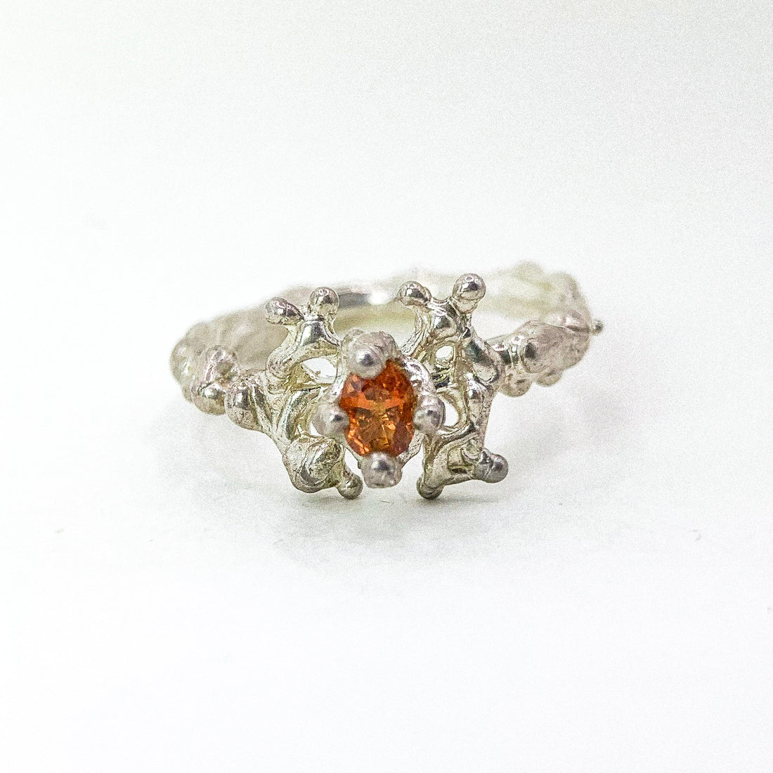 Citrine Blossom Silver Ring