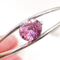 Pink CZ Double Line Silver Bangle — detail view