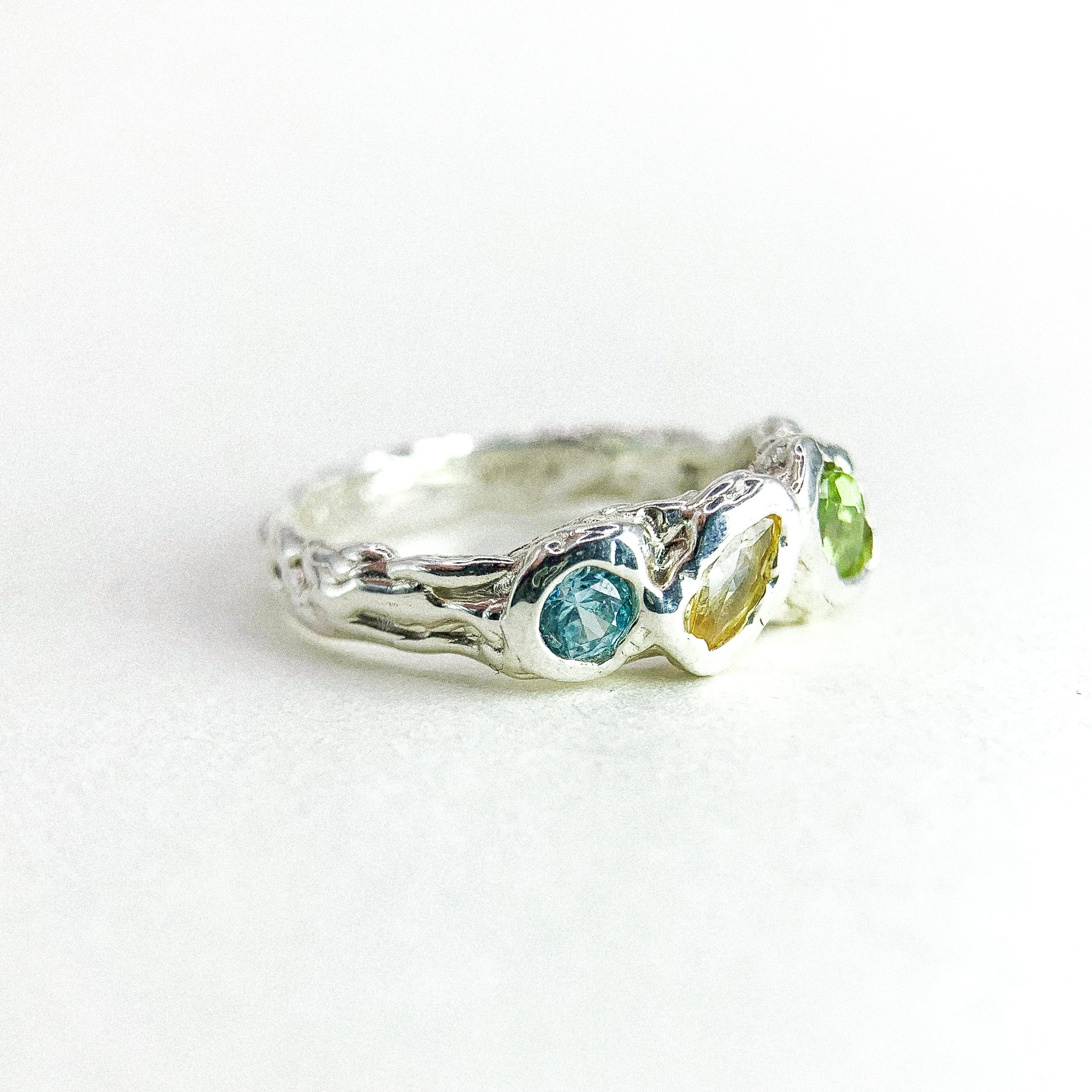 Color Gem Silver Ring — detail view