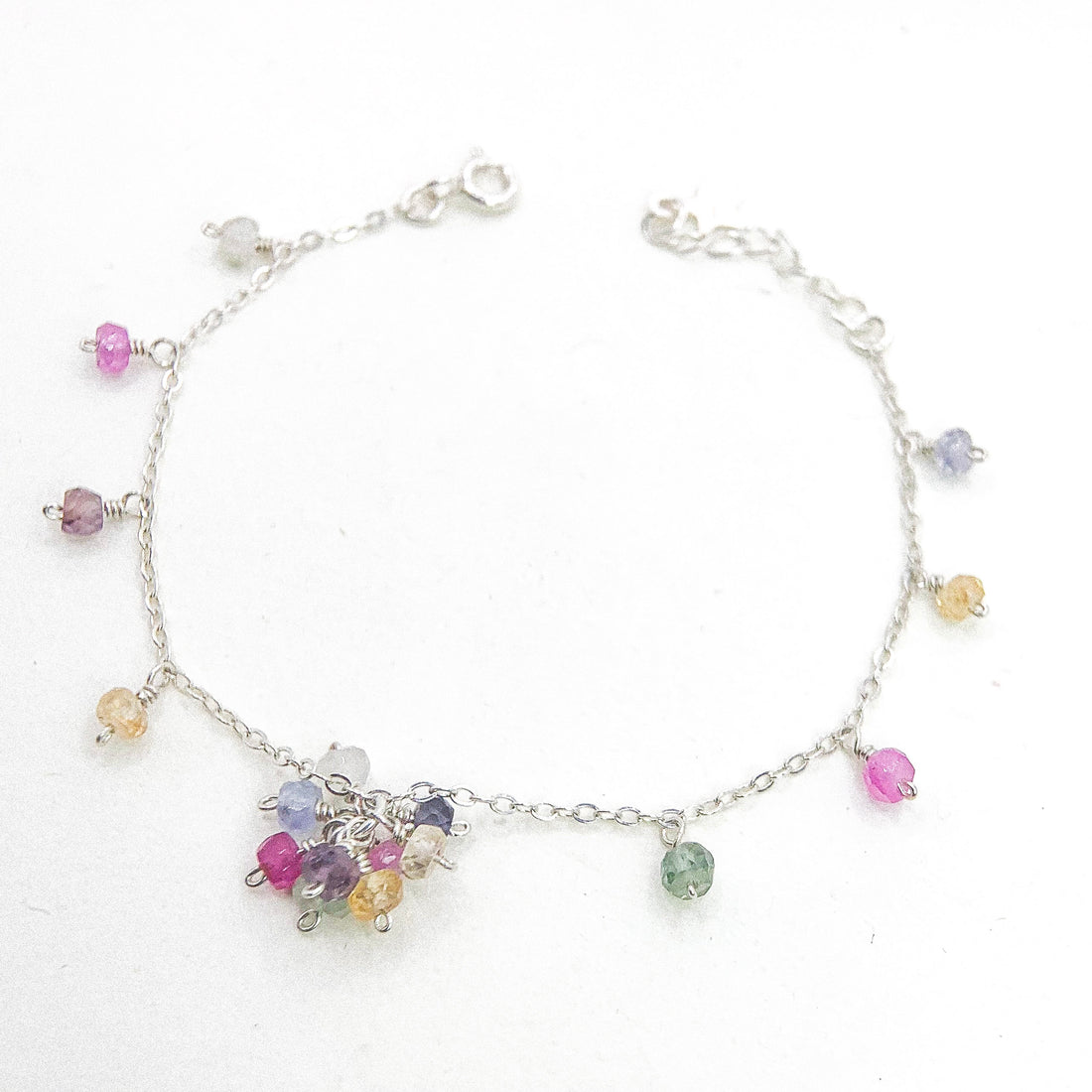 Sapphire Bloom Silver Bracelet