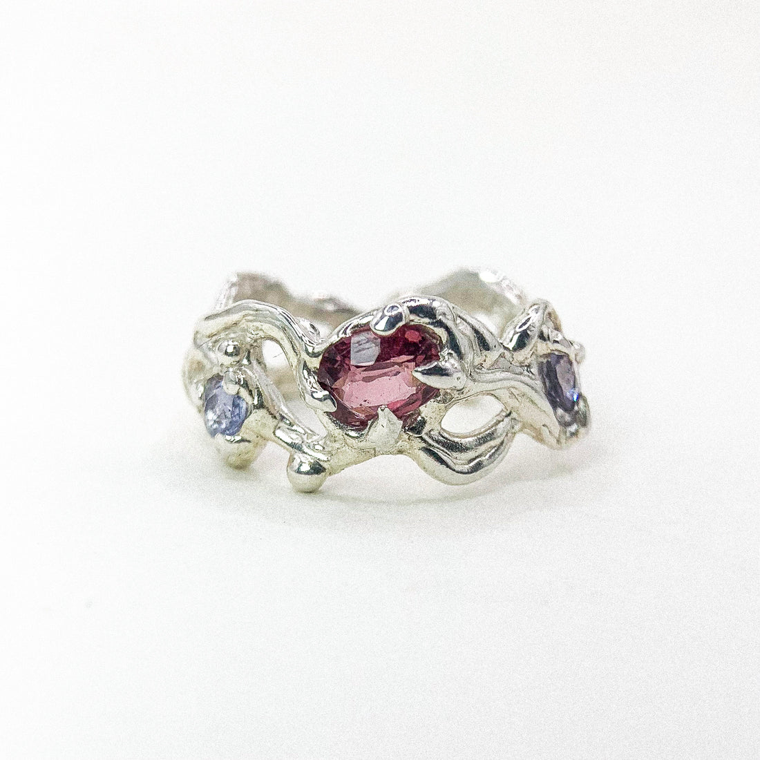 Spinel Thick Band Silver Ring