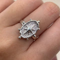 Oval Star Silver Ring — detail view