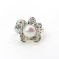 Pearl Flower Silver Ring