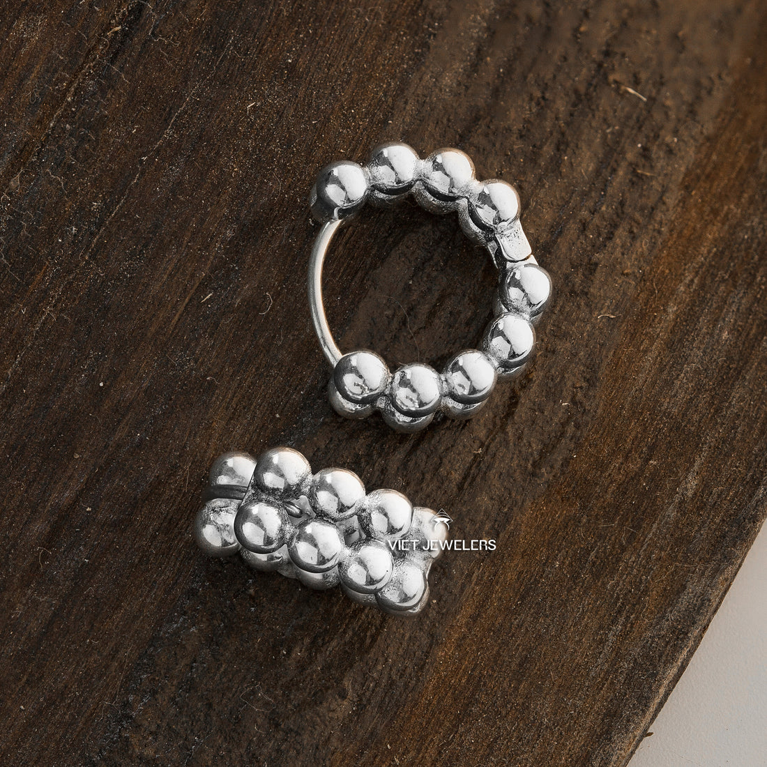 Double Bubble Ball Line Ear Hoop