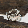 Double Zig Zag Line Silver Ring