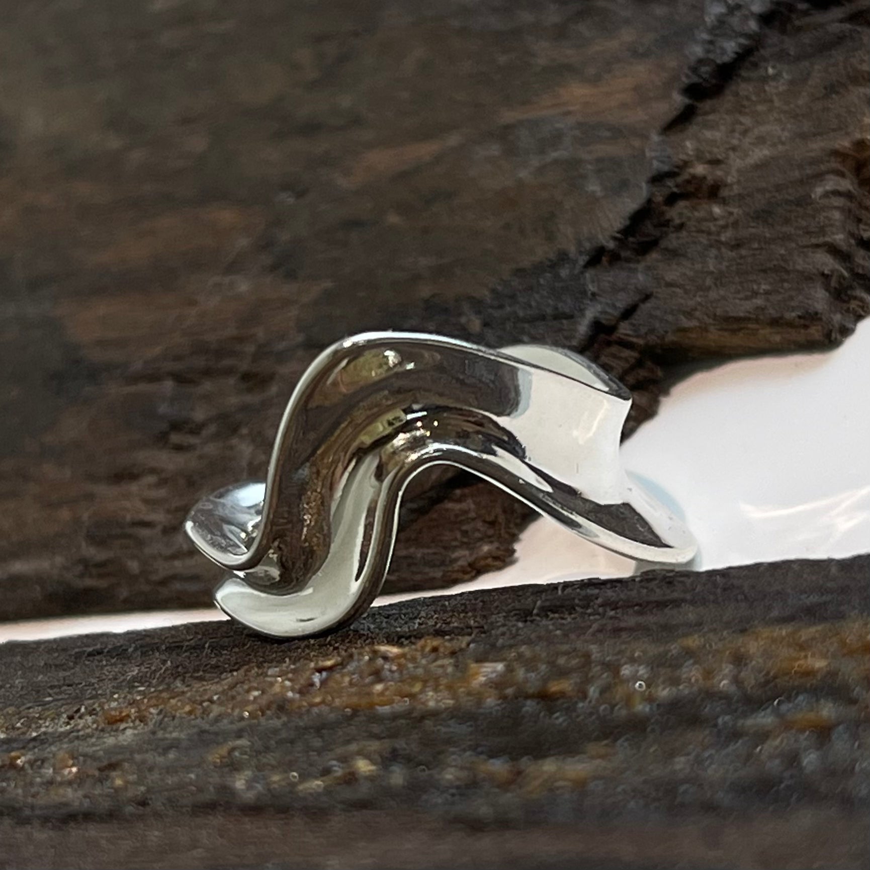 Flowing V Shape Silver Ring