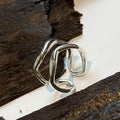 Double Zig Zag Line Silver Ring — detail view