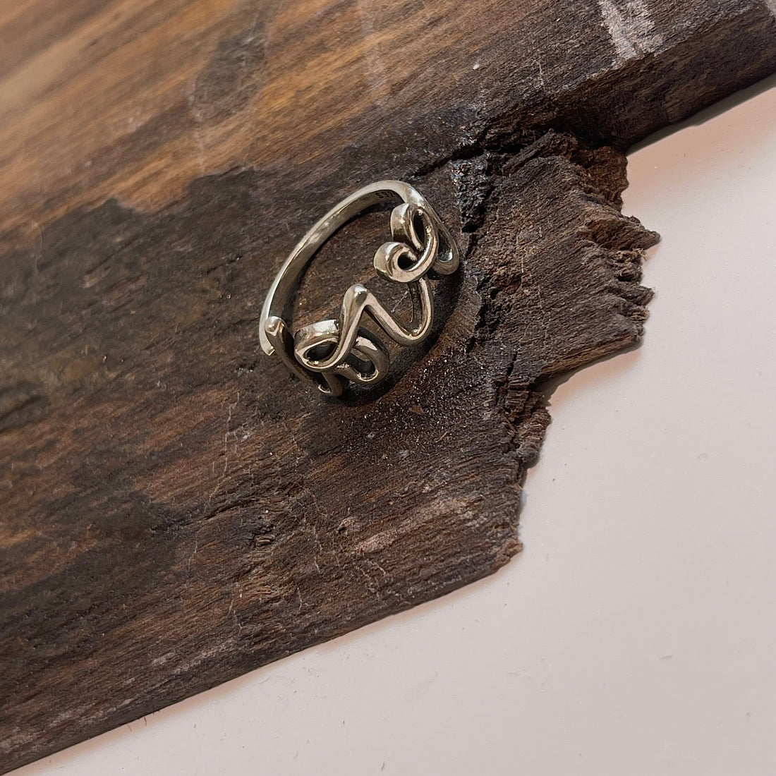 Oxidized Love Silver Ring