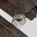 Open Double Braid Silver Ring — detail view