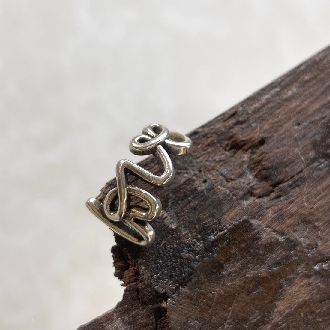 Oxidized Love Silver Ring