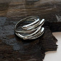 Four Interwoven Line Silver Ring — detail view