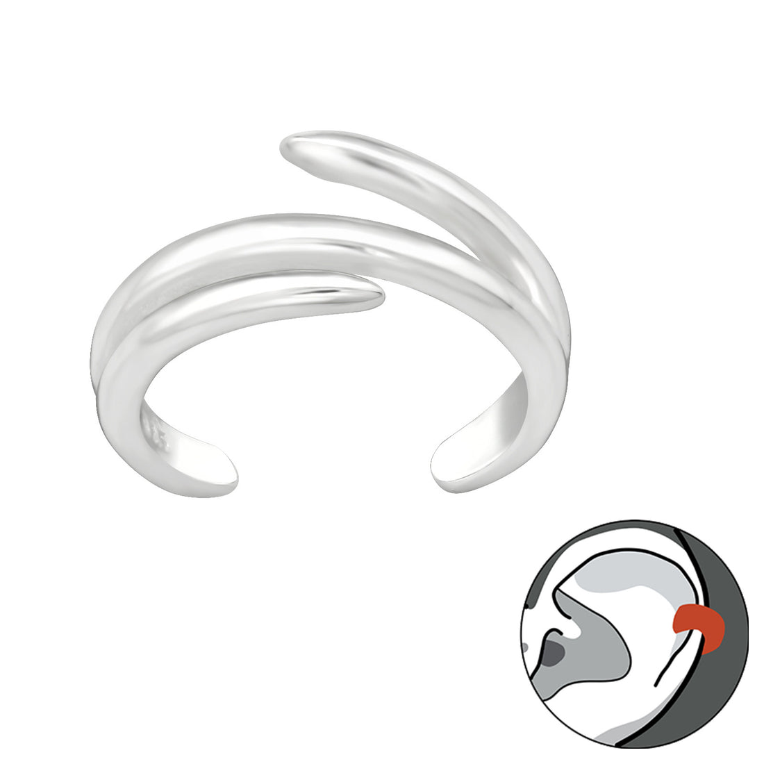 Triple Open Line Ear Cuff