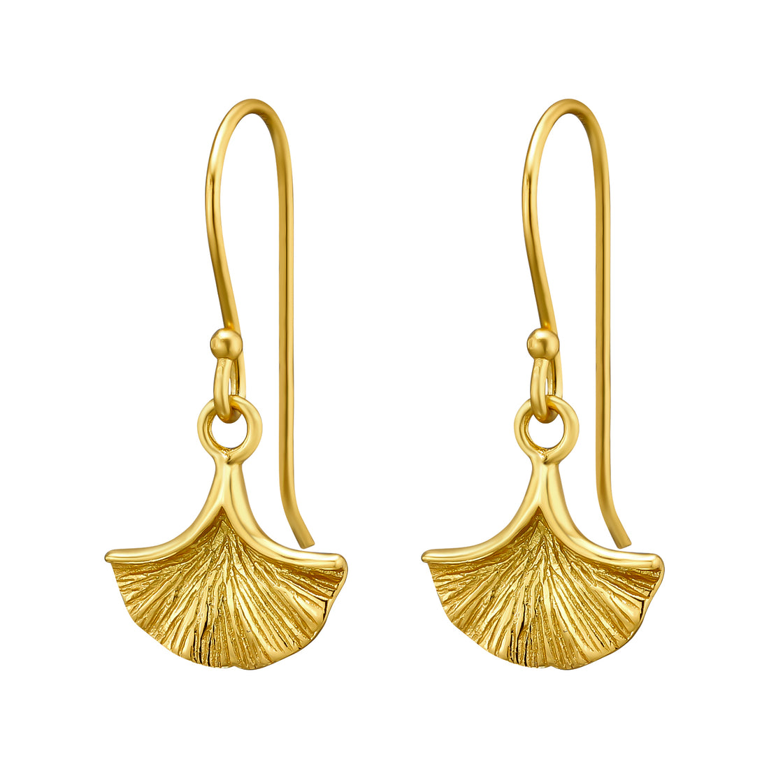 Gingko Leaf Ear Hook — Gold Plated