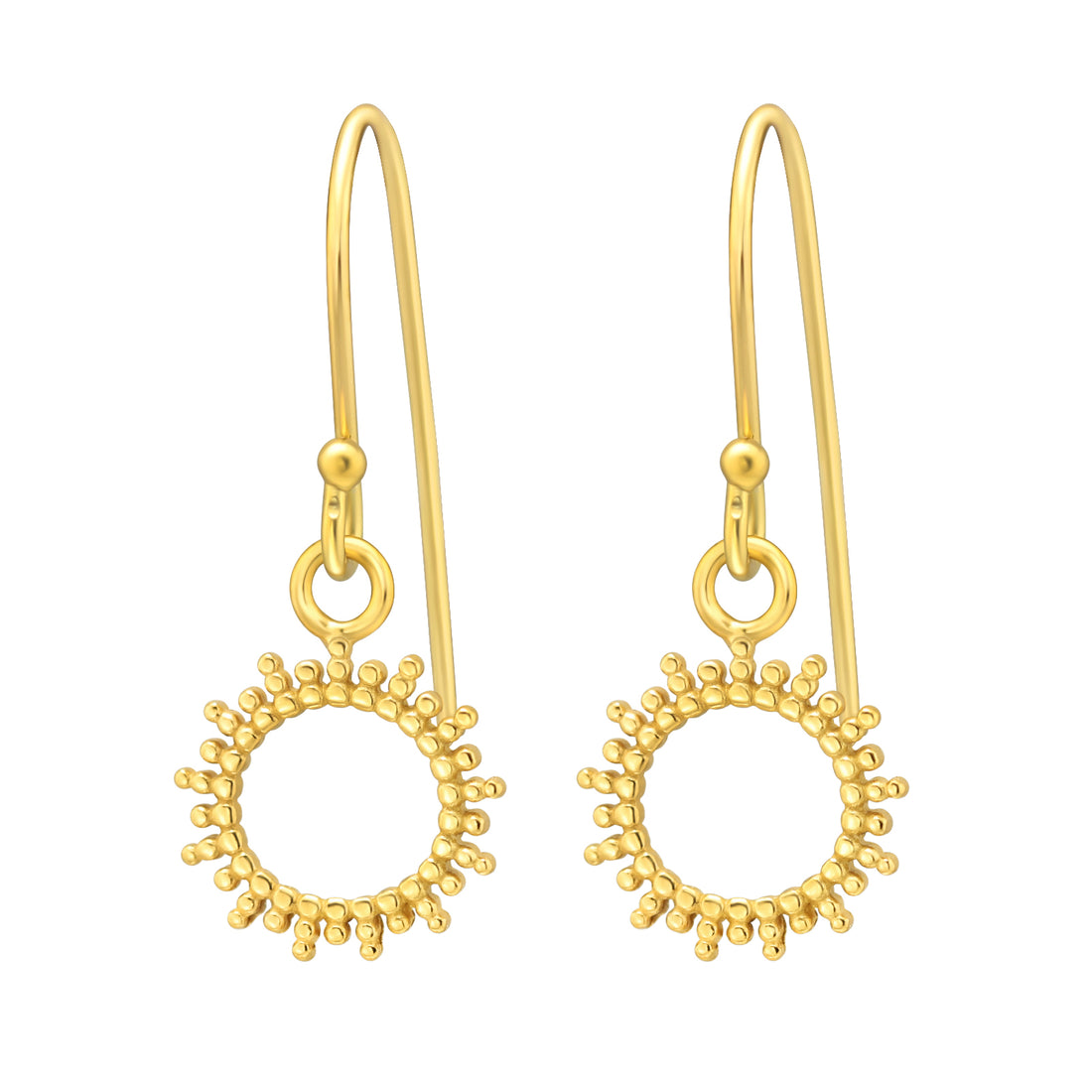 Sun Dot Ray Ear Hook — Gold Plated