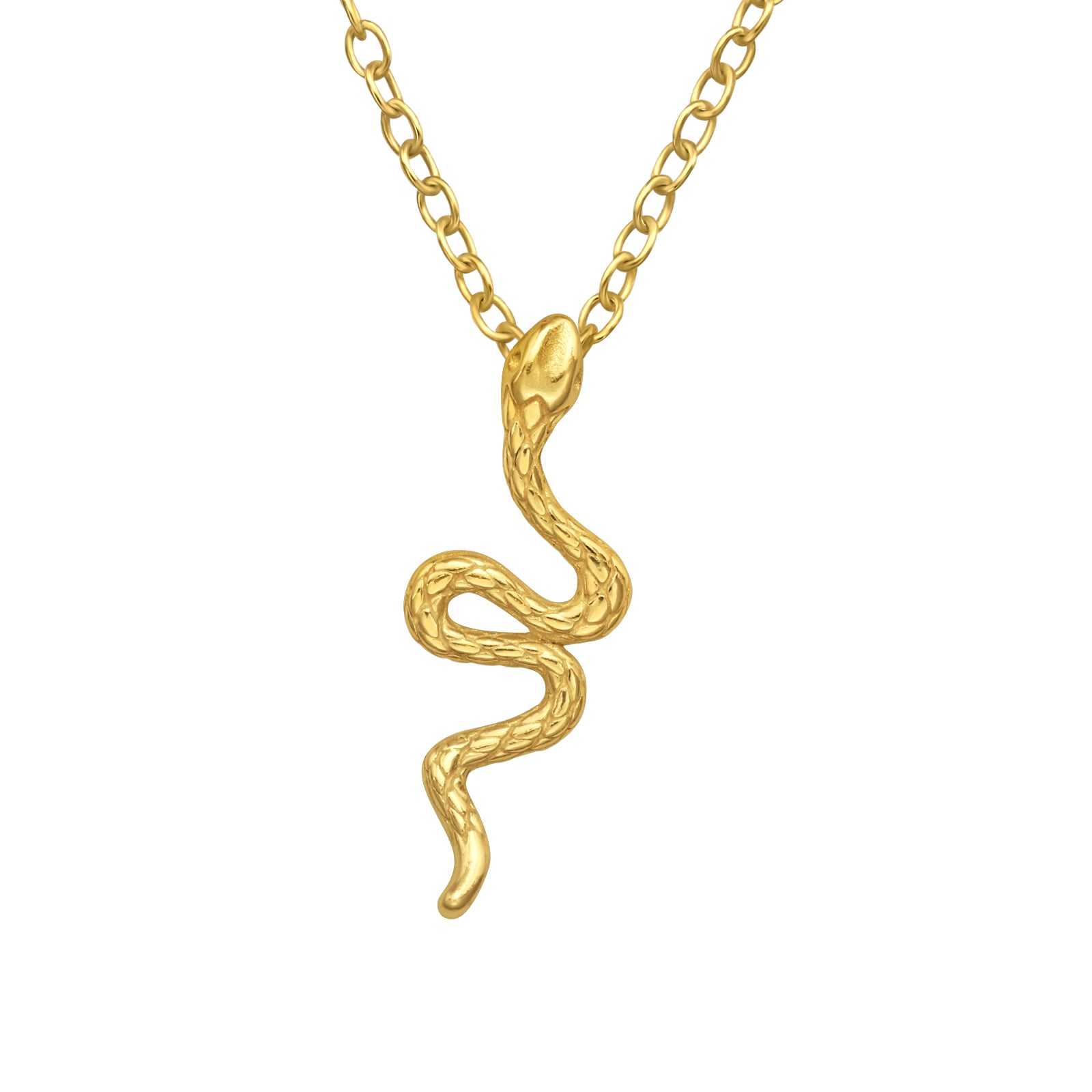 Snake Silver Necklace — Gold Plated
