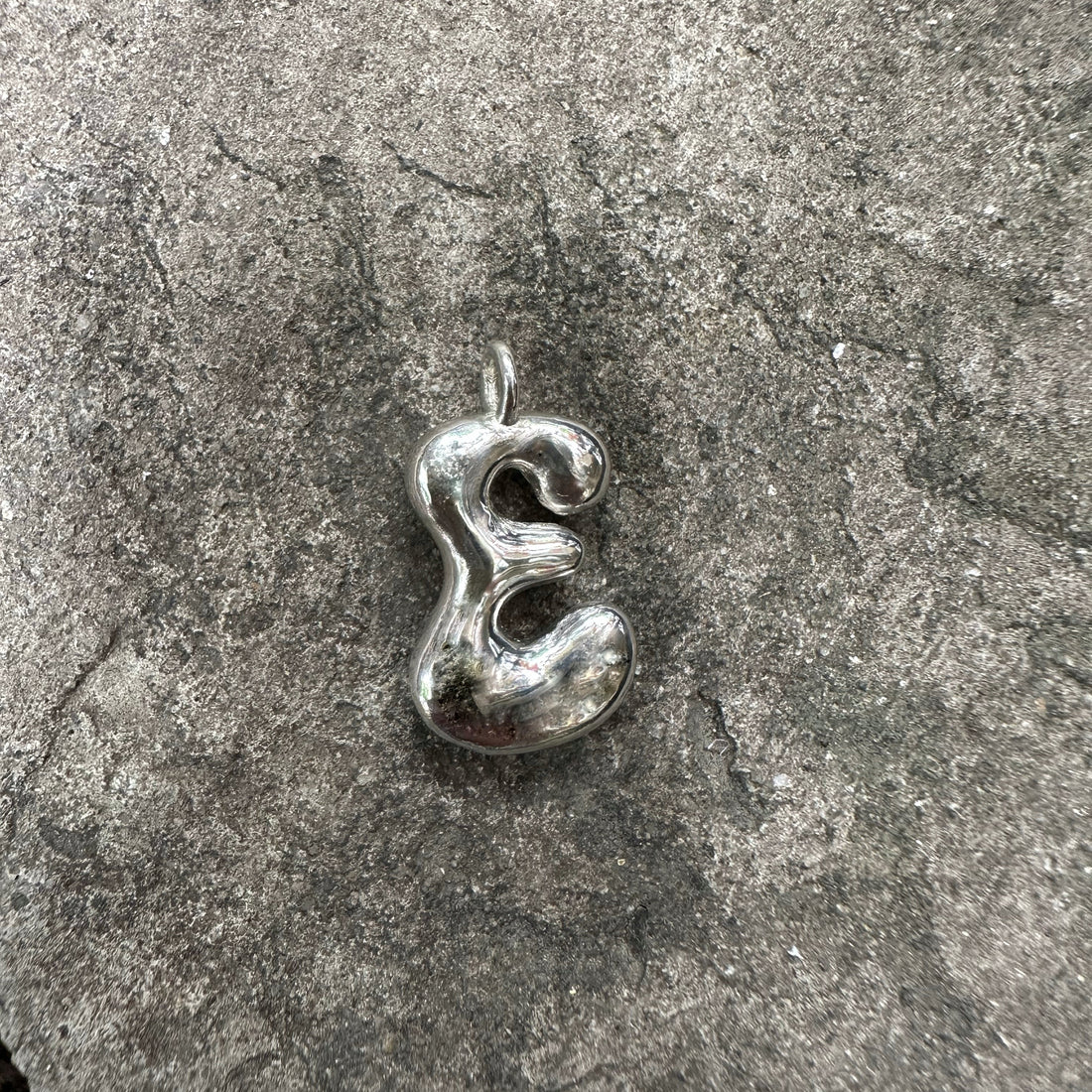 Letter E Silver Pendant